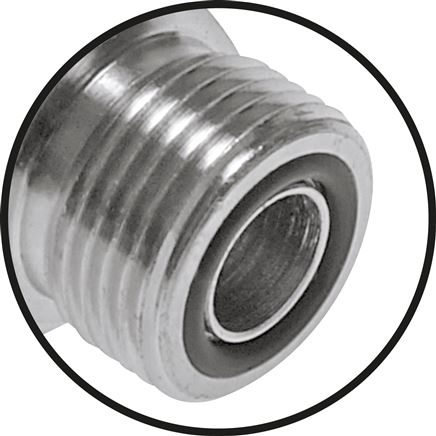 detailed view: ORFS T-screw connection with union nut, galvanised steel