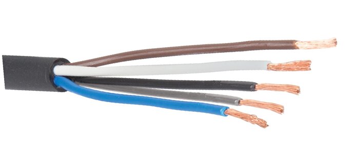 Exemplary representation: Connecting cable, A-coded, cable end (5-core)